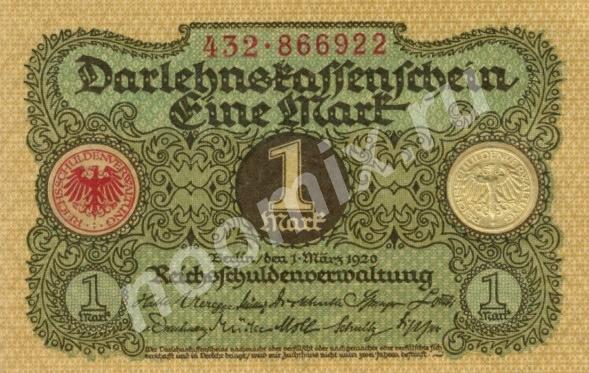 1 Марка. 1920 год. Германия