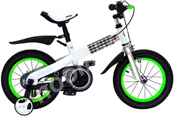 Велосипед royalbaby Buttons Steel 14 2020 белый-зеленый,  МОСКВА