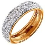 Кольцо золотое с бриллиантами россыпью, 17й размер,  МОСКВА