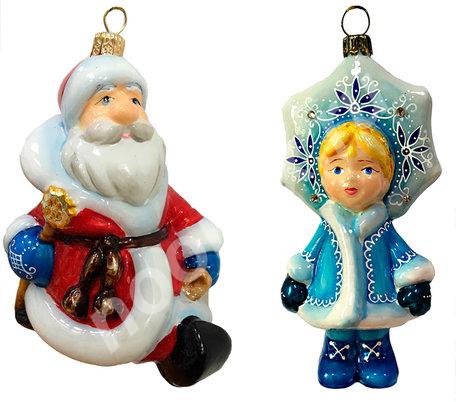 Набор из 2-х ёлочных игрушек Дед Мороз и Снегурочка, Новгородская область