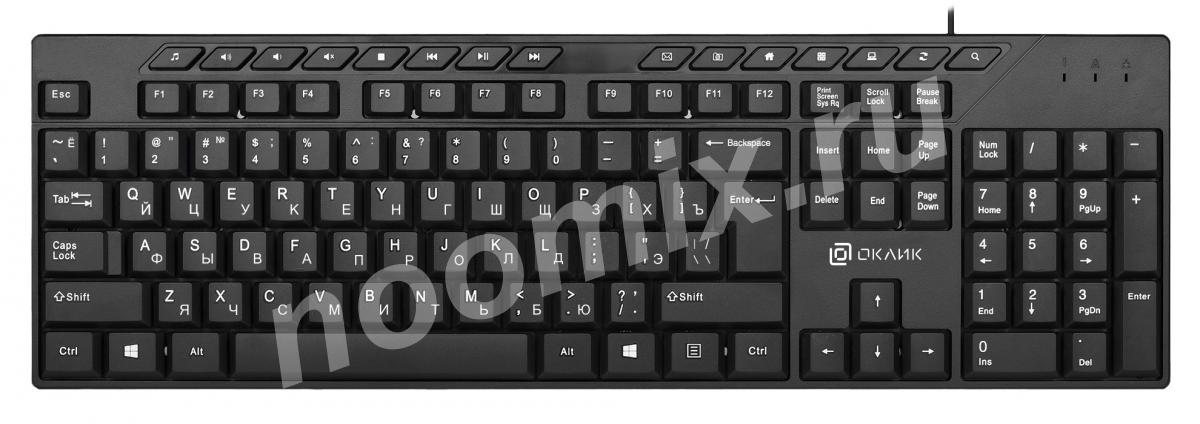 Клавиатура Оклик 125M черный USB Multimedia 1678108 1678108, Московская область