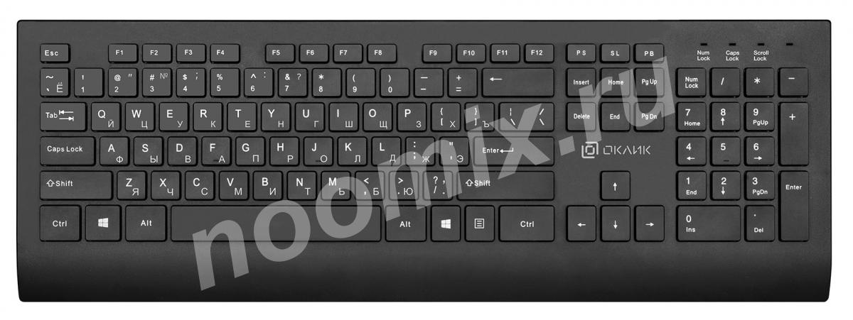 OKLICK Клавиатура Оклик 155M черный USB slim подставка для ..., Московская область