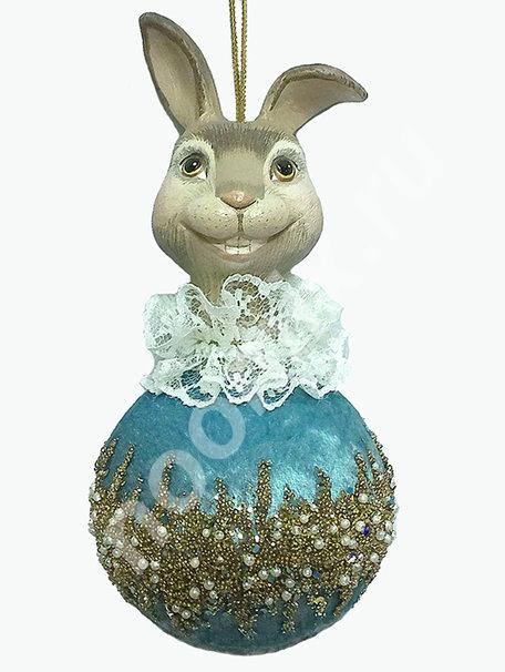 Ёлочное украшение Символ 2023 года Кролик , цвет голубой, Екатеринбург