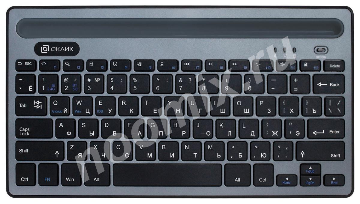 OKLICK Клавиатура Оклик 845M серый черный USB беспроводная ..., Московская область