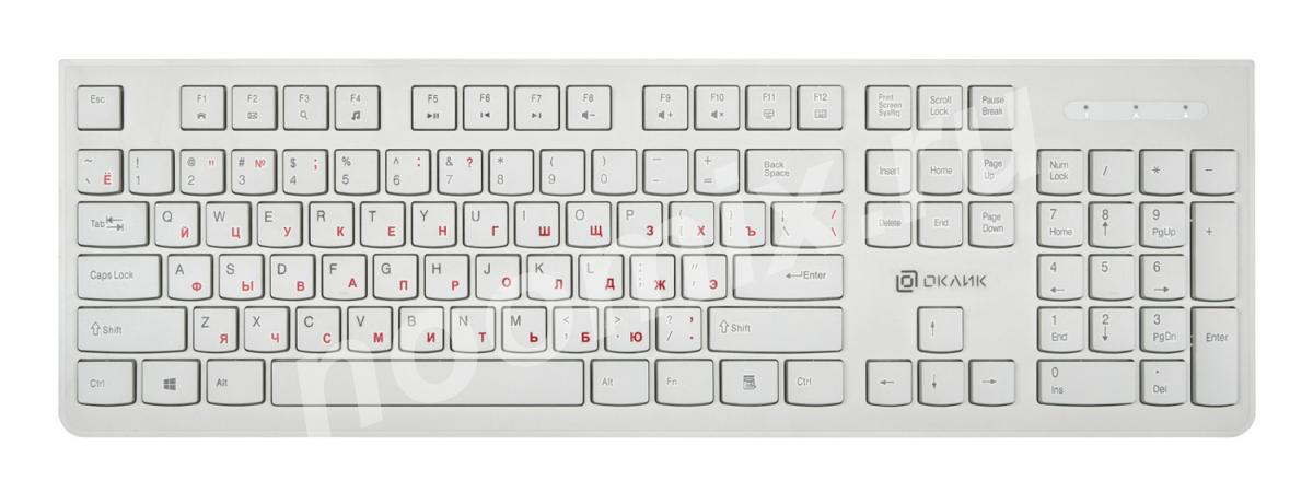 Клавиатура Оклик 505M белый USB slim 1196547, Московская область