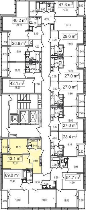 Продаю 1-комн квартиру, 43,0 кв.м, Этаж 18/25,  МОСКВА