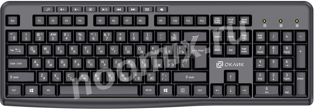 OKLICK Клавиатура Оклик K225W черный USB беспроводная ...,  МОСКВА