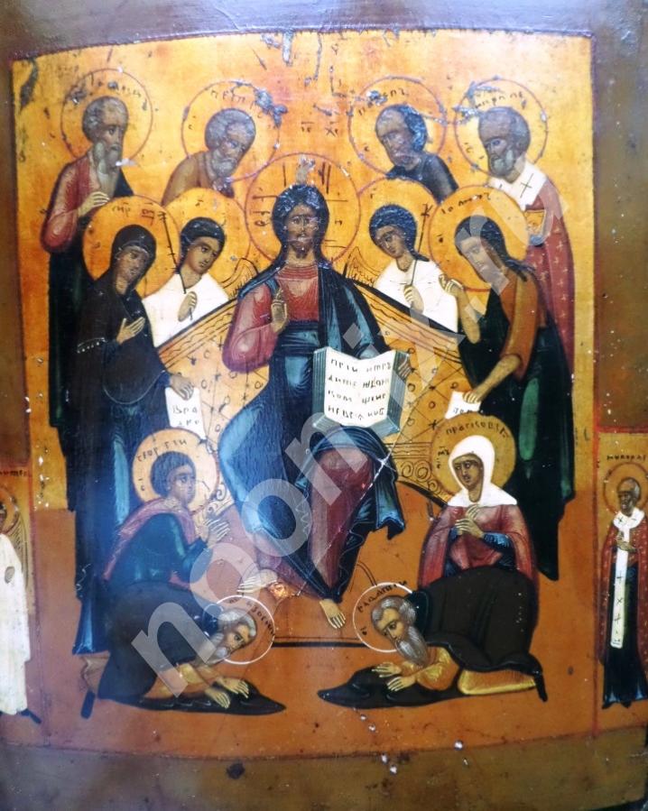 Икона Иисус Христос с Апостолами и Святыми. 19 в