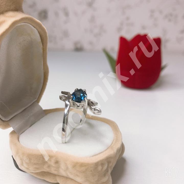 Серебряное кольцо 925 пробы , цветной камень Лондон топаз, Московская область