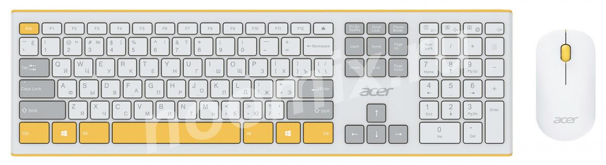Клавиатура мышь Acer OCC200 клав желтый белый мышь белый ...,  МОСКВА