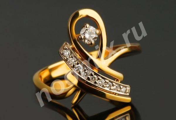 Красивое кольцо из золота 750 пробы с бриллиантами,  МОСКВА