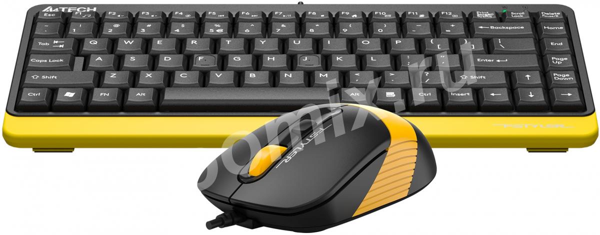 Клавиатура мышь A4Tech Fstyler F1110 клав черный желтый ...,  МОСКВА