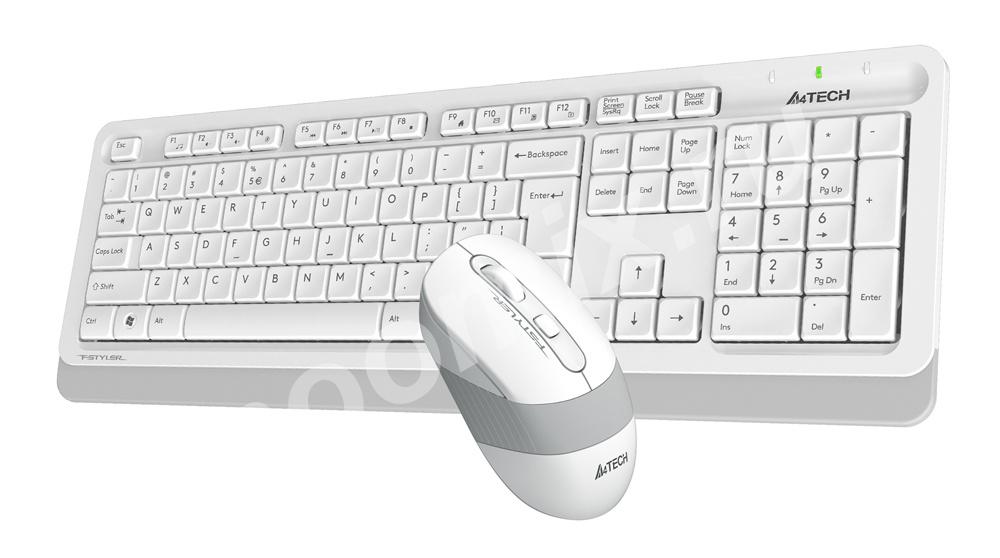Клавиатура мышь A4Tech Fstyler FG1010 клав белый серый мышь ..., Московская область
