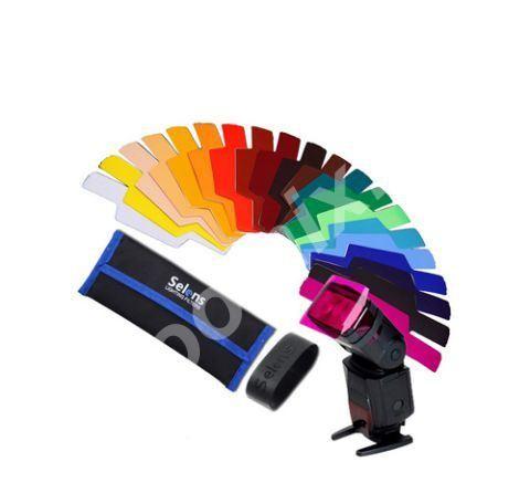 Гелевые цветные фильтры для вспышки. 20 штук