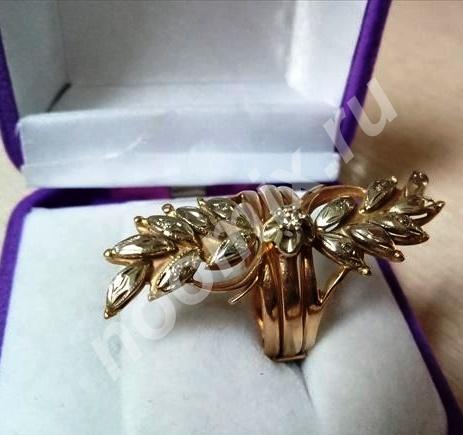 Кольцо золотое c бриллиантами, двойное, Томская область
