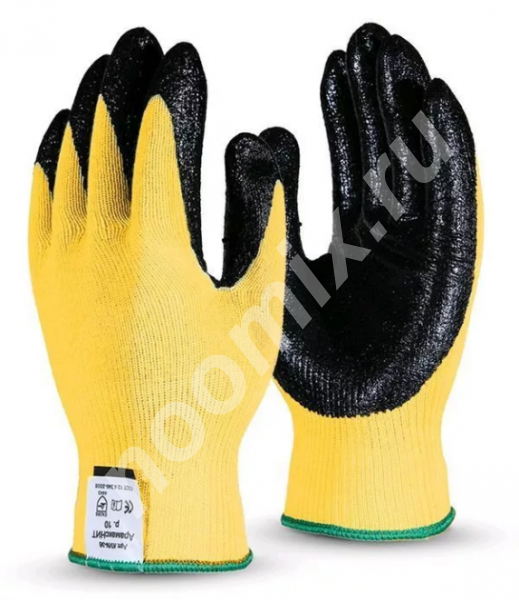 Перчатки в черной обливке желтые XL, Московская область