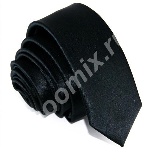 Узкий черный галстук из микрофибры. Ширина 5 см, длина 160 ...