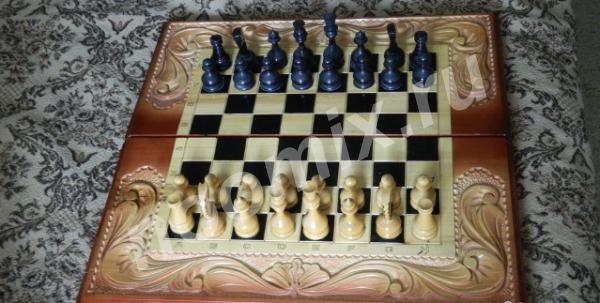 Шахматы нарды шашки 3 в 1 ручной работы, Московская область