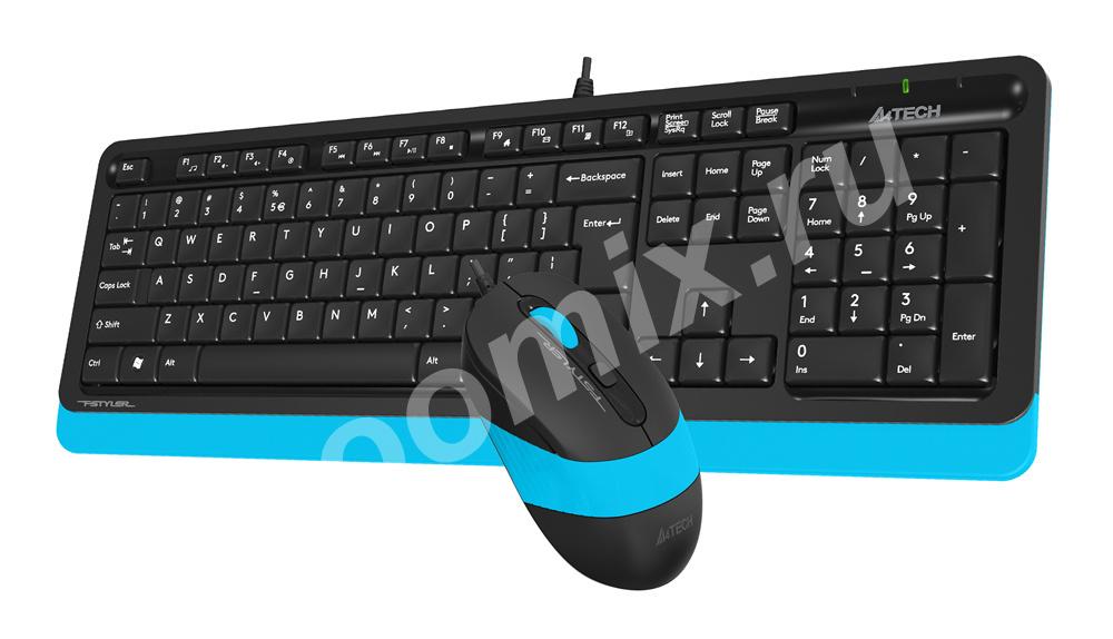 Клавиатура мышь A4Tech Fstyler F1010 клав черный синий мышь ..., Московская область