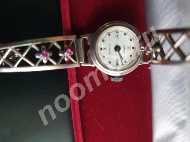 Серебрянные часы с браслетом 925 пр.