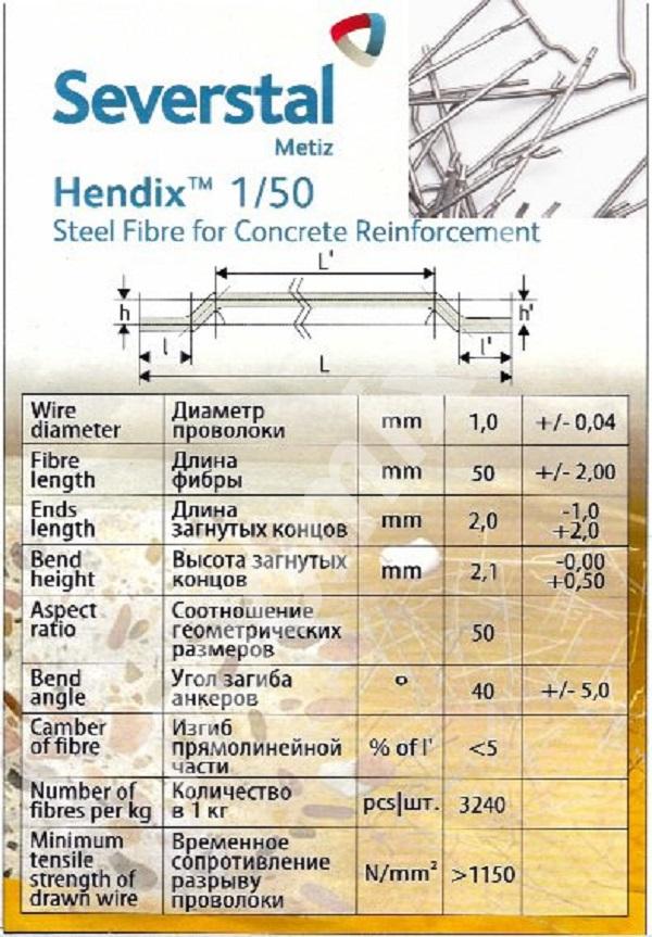 Hendix 1 50, Hendix Prime. Фибра стальная анкерная, ..., Вологодская область
