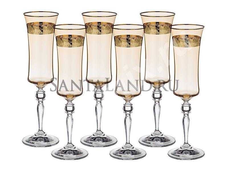 Набор бокалов для шампанского из 6 шт. Грейс Амбер 190 мл. ..., Республика Марий Эл