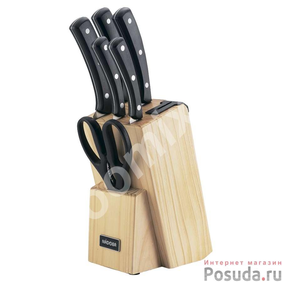Набор кухонных принадлежностей 5 ножей и блок для ножей с ...