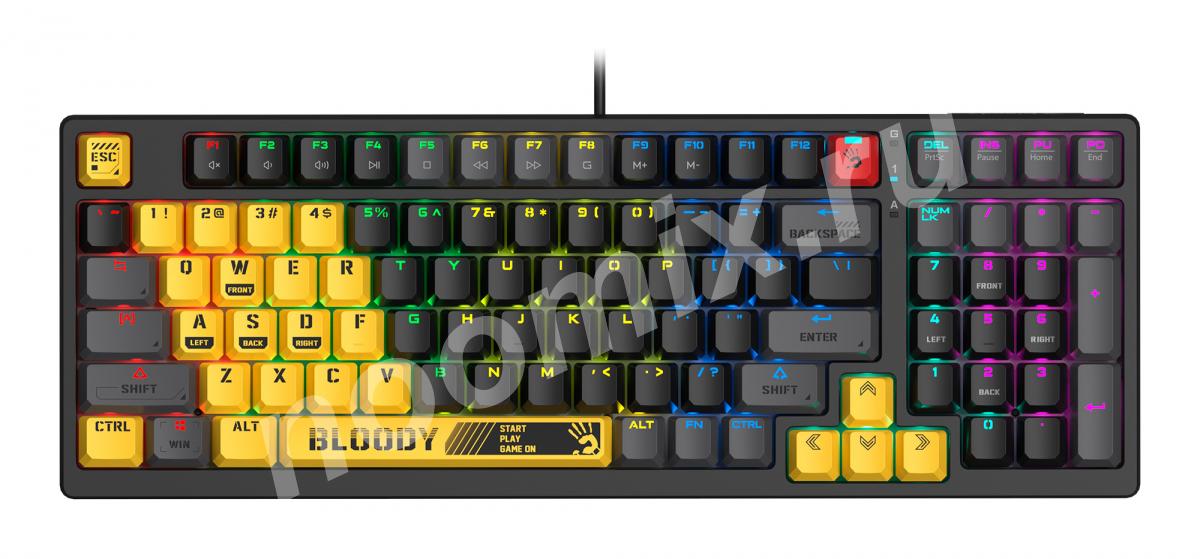 Клавиатура A4Tech Bloody S98 механическая желтый серый USB ...,  МОСКВА